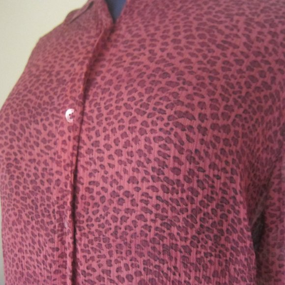 DKNY BLOUSE - LEOPARD PRINT - SIZE 4 - Picture 2 of 8